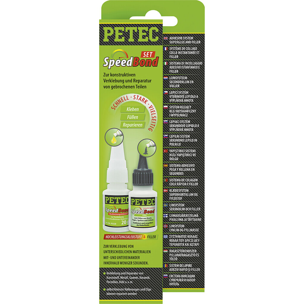 PETEC Hochleistungsklebstoff & Filler Petec SpeedBond-Set Inhalt 96 g